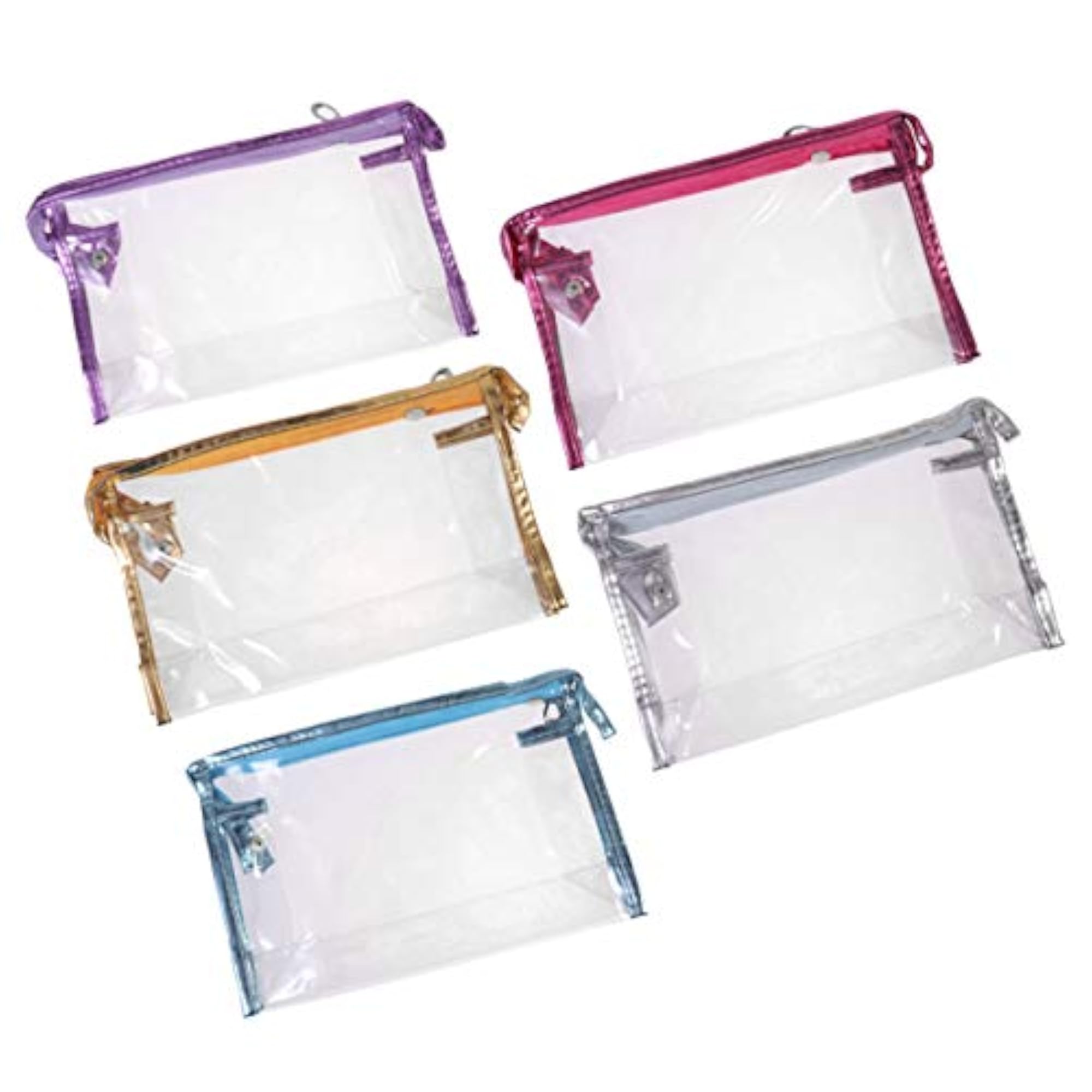 5Pcs Clear Travel Toiletry Bag Set, Waterproof Organizer