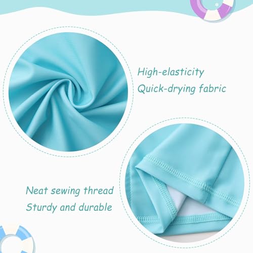Image of Girls Swim Shirts, Long Sleeve Rash Guard Swimsuits with Full Zipper Sun Protection Bathing Suit Quick Dry Swimwear for Kids
