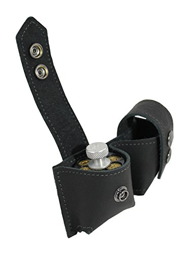 Barsony 2SLBL-5-6 shot .38 .22 Leather Double Speed-loader Pouch, Black