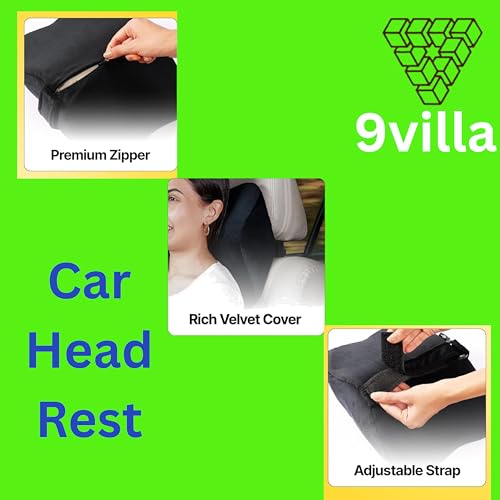Image of Car Neck Pillow for Neck Pain Relief and Cervical Support,Cars Seat Neck Pillow with 100% Pure Gel Memory Foam and Washable Cover,Headrest Pillow (Black Velvet, Car Neck Rest Pillow)