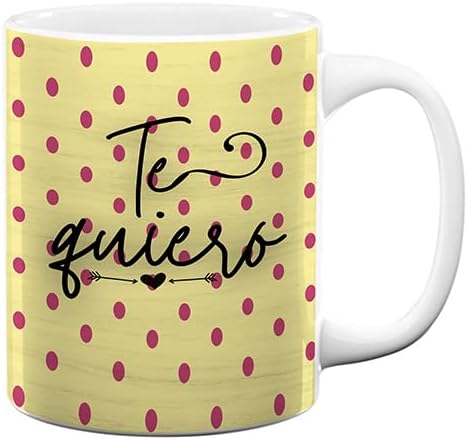 Te quiero Spanish I love you Gifts for Her  Tazas de café  Regalos españoles de Polkadot para mamá  Vasos únicos  Taza de cerámica de 11 oz  Los