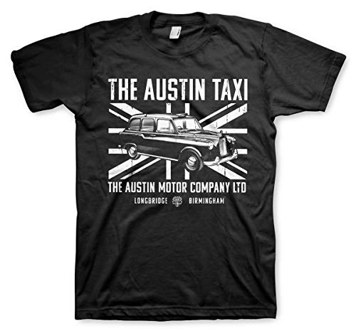 T-shirt Austin Taxi pour homme grande taille en coton noir confortable