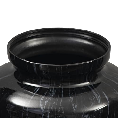 Image of Large Black Marble Finish Urn for Ashes Adult Male Female | Large Cremation Urn for Human Ashes Men and Women,Memorial Urn for Dad /Father /Grandpa /Brother(Includes Velvet Bag)