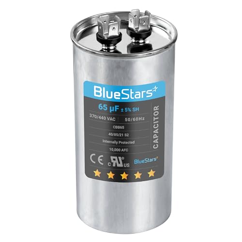 BlueStars 65 uF/MFD 370-440VAC Round Run Start Capacitor CBB65 Replacement Part - Exact Fit for AC Motor Run or Fan Start and Cool or Heat Pump Air Conditioner