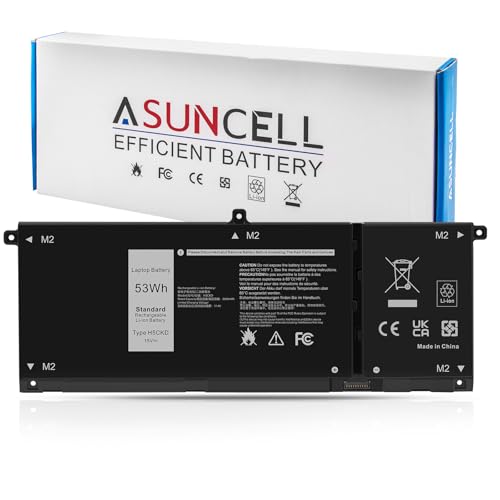 H5CKD Battery Replacement for Dell Inspiron 5400 5406 7405 7300 7306 7500 7506 2-in-1 Silver 5300 5301 5401 5402 5408 5409 5501 5502 5508 5509 Series Latitude 3410 3510 Vostro 5300 5301 7T8CD 53Wh15V