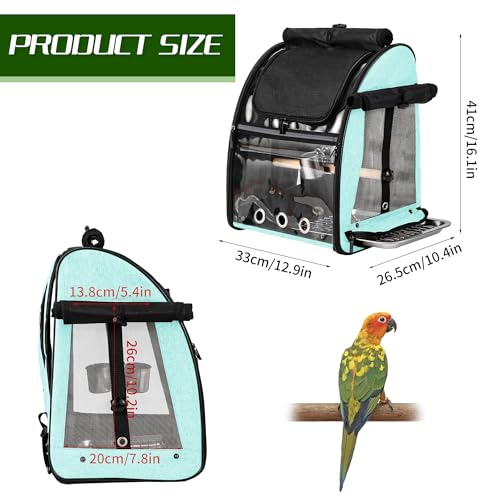 Suertree bolsa transportadora para pássaros com malha de aço inoxidável indestrutível, gaiola de via