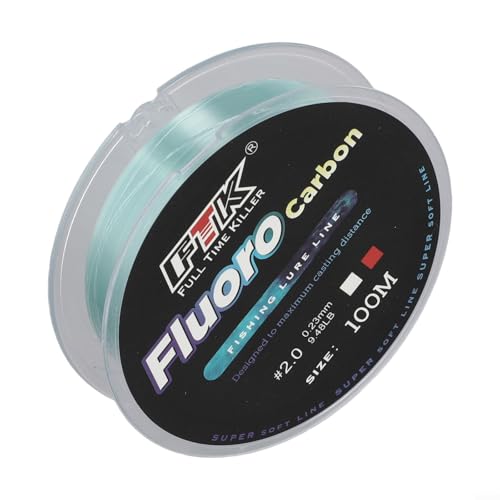 Fluorocarbon Fishing Line 100m, 4.1334.32LB Invisible Leader Line for Trout, Abrasion Resistant & Soft Carbon Fiber, for Clear Water Performance, Roll(Green)(2.00.23mm9.48LB)