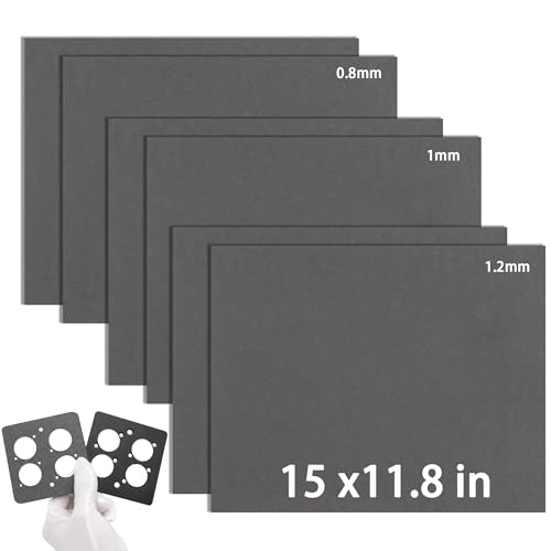 Image of 6 Pack 15 inchx11.8 inchNon Asbestos Gaskets Materials Sheet Set - High Temp Gasket Material for DIY Exhaust Gasket Maker, Engine Gaskets, Oil Diesel Gasoline Seal Repair, 0.8mm, 1mm, and 1.2mm