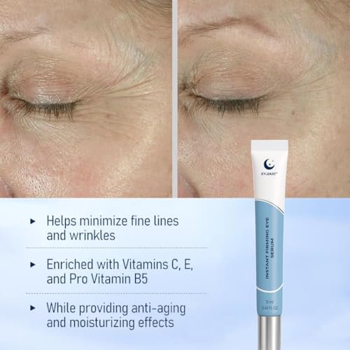 XYJIAXI Instant Firming Eye Serum, Anti-Aging Formula for Under Bags and Wrinkles, Under Eye Cream, Wrinkle Filler, Visibly Improves for Bags Dark Circles Treatment for Puffines, 15ml (Free of Fragrance)