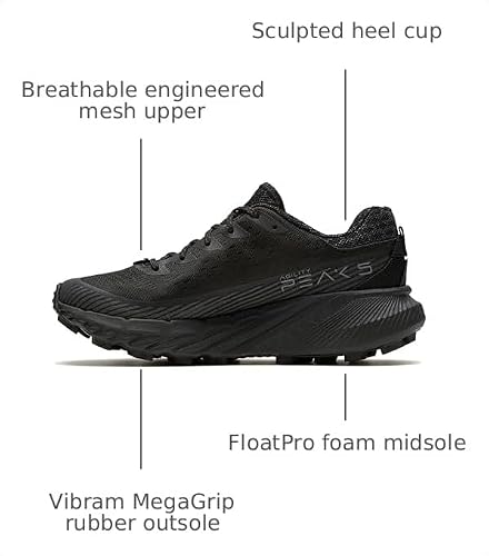 Merrell Merrell Women's Agility Peak 5 Sneaker, Black/Black, 8.5