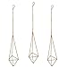 Nydotd 3 Pack Hanging Air Plant Holder Himmeli for Tillandsia Airplants Display (with Chains), Rustic Style Freestanding Wall Hanging Geometric Metal Tillandsia Air Plants Rack (Bronze - Triangular)