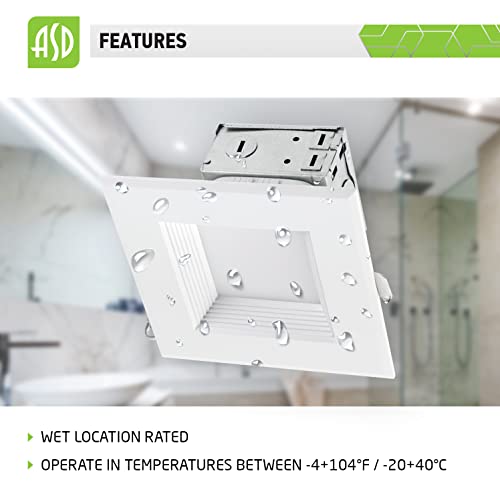Asd 12 Pack 4 Inch Led Recessed Lighting With Integrated Junction Box - 10W 722Lm 2700K-5000K Cct Selectable Dimmable Canless Light - Wet Location & Ic Rated Square Downlight - Ul & Energy Star #TOP5