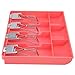 JEOZBM Money Tray, Cash Register Drawer Insert Replacement, Money Storage Case with Metal Clip, 4 Bills 3 Coins Compartments for Cashier (33cm-Rose)