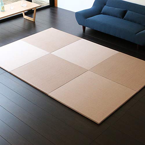 こうひん 縁なし 置き畳 ユニット畳 『プラス』 6枚セット 82×82cm 国産和紙製 カラー:ブラウン(ダイケン 健やかおもて) 柔らかめな踏み心地 厚さ2.5cmの【本格タイプ】 すべり止め付き 日本製