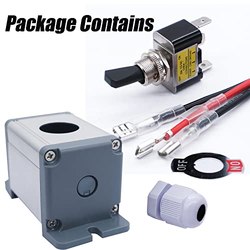 Mxuteuk JH-ASW-07D-2-BU 12V 30A Light Up Toggle Switch Box Sealed Metal Station thumb #5
