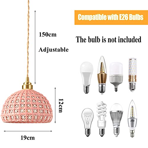 Suspension en céramique anti-éblouissement lustre moderne E27 LED - 3
