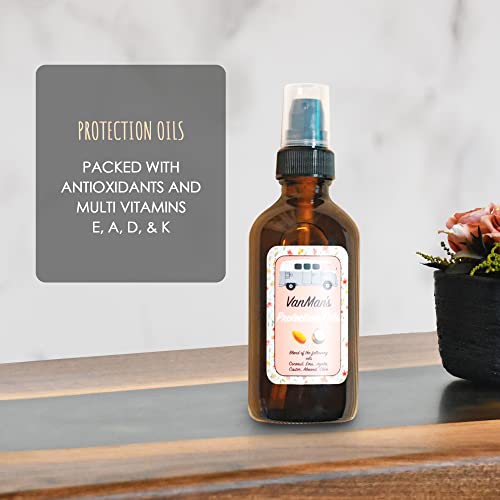 Protection-Oils-Hair-Serum-Infused-with-Castor-Oil-Jojoba-Almond-Olive-Emu-and-Coconut-Oil-For-Hair-Fragrance-Free-Hair-Oil-Suitable-For-All-Hair-Types-Hair-and-Body-Oil-4-ounce