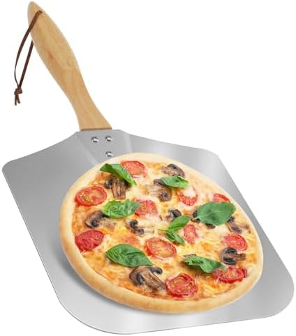 onlyfire Pala de Pizza de aluminio con mango de madera, 30,5 cm x...