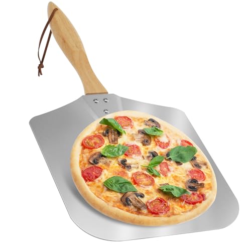 onlyfire 30 cm Pelle à Pizza en Aluminium avec Manche en Bois