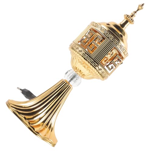 TOYANDONA Bruciatore di Incenso Elettrico in Metallo Colore Oro Vintage Leggero e Rilassante per Aroma, da Mettere Sul Tavolo come Soprammobile Decorativo