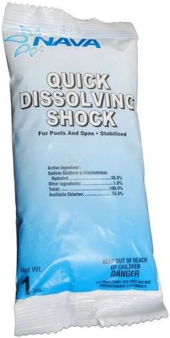 Nava Chemicals 652114061 Quick Dissolving Chlorine Shock, 1-Pound Bag