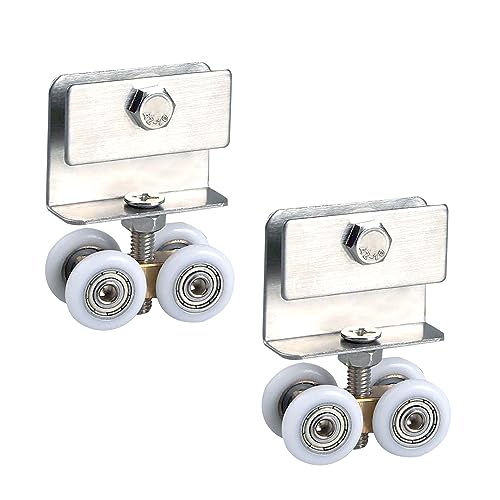 Rulli Scorrevole Vetro Porta Doccia - Metallo Accessori Scorrevole Pista Per Porte Scorrevoli, Scorrevoli Cabine Doccia, Dispositivo Di Rotolamento Il Montaggio Docce, 2 Pezzi