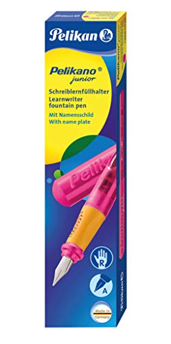 Pelikan - Pelikano Junior Füllhalter P67, Feder: A, Schaftfarbe: [ pink ] + 10 Großraum-Tintenpatronen GTP