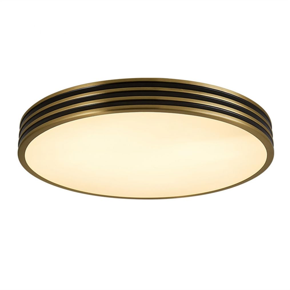 JXYDJH Flush Mount Modern Ceiling Lamp, 19.7 Inch LED Ceiling Light Fixture, Matte Black with Gold Inside, 36W Dimmable Bedroom Lighting Fixtures for Hallways Bathroom Kitchen Ceiling Lamps