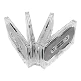 SAFIGLE 4 Pezzi Cassette Vergini 60 Minuti in Plastico per Registrazioni Audio Chiare, Uso Versatile per Progetti DIY e Insegnamento Stile Retrò Classico