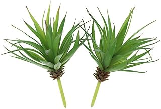 LJY 2 Pieces Realistic Artificial Faux Succulent Yucca Vera Greenhouse Small Plants Unpotted for Home Garden Decoration (Spring Green)