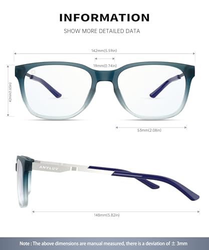 Image of ANYLUV Blue Light Glasses for Men, Lightweight Computer Gaming Glasses, Stylish Anti Eyestrain Blue Light Blocking Men