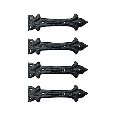 Adonai Hardware "Adonijah" - Bisagra frontal de hierro antiguo negro (se suministra como 4 piezas por paquete) - Revestimiento en polvo negro