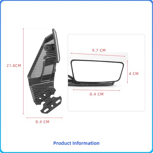 Image of Motorcycle Rear View Mirrors, Side Wing Rearview Stealth Mirror | Universal Glossy Black Winglets Mirrors Replacement for Honda / Kawasaki / Yamaha / Suzuki / B-MW / Apriliar / Ducati
