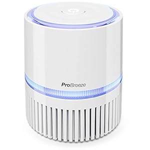 Pro Breeze 3-in-1 Mini Desktop Luchtreiniger met HEPA Filter en Ionizer – Small Air Filter voor thuis of op kantoor – Ideaal voor mensen met een allergie en rokers – USB en stroomkabel