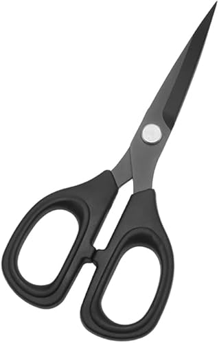 Tijeras negras de 5.5 pulgadas, tijeras de oficina multiusos, tijeras rectas de acero inoxidable, tijeras de sastre de agarre cómodo, tijeras para