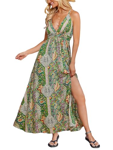 Image of CUPSHE Womens Summer Maxi Dress 2026 Sleeveless Long Sundresses Spaghetti Strap Flowy Boho Beach Vacation Dress
