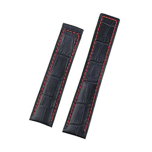 Watch band en cuir authentique 22mm avec boucle déployante pour montre masculine