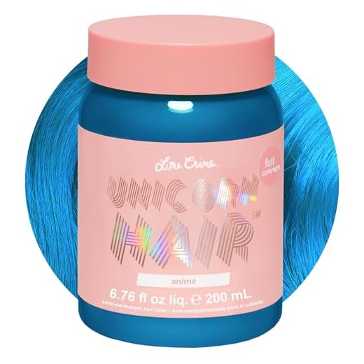 Lime Crime Unicorn Hair Dye Full Coverage, Anime (Candy Blue) - Vegan and Cruelty Free Semi-Permanent Hair Color Conditions & Moisturizes - Temporary Blue Hair Dye With Sugary Citrus Vanilla Scent