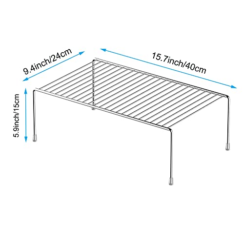 iPEGTOP 15.7 x 9.4 Metal Wire Storage Shelves Set of 2 – Rustproof Spice Rack for Kitchen, Fridge, and Pantry Organization