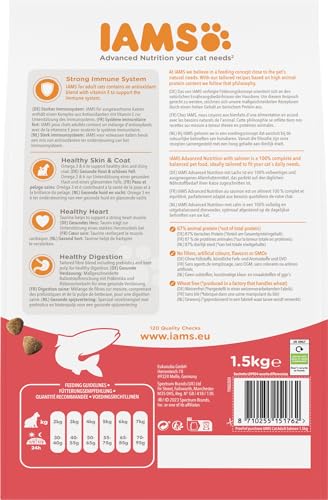 IAMS for Vitality Katzenfutter trocken mit Lachs - Trockenfutter für Katzen im Alter von 1-6 Jahren, 1,5 kg
