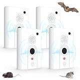 2026 Upgraded Powerful Ultrasonic Bat Repellent Plug in, Effective Bat Deterrent for Attic and Indoor Use, Safe for Humans & Pets, Home Bats Keep Away Devices (4-Pack)