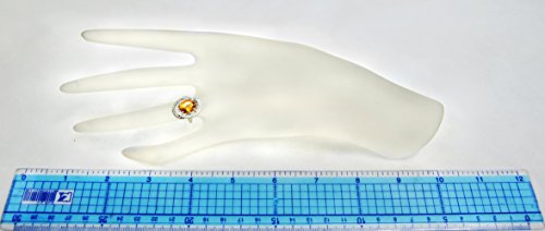 Image of Sterling Silver 925 Ring Genuine Gemstone Oval 10x8 mm, Rhodium-Plated Finish, Solitaire Style