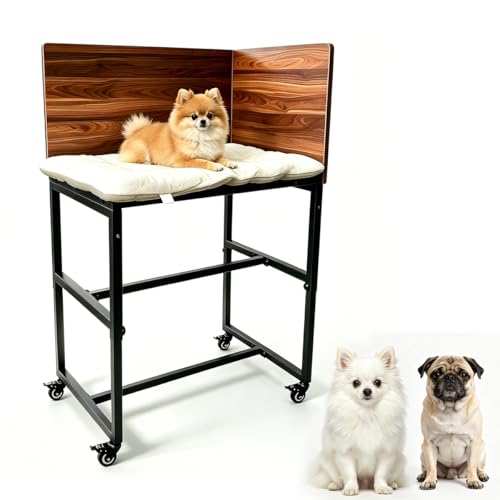 Pansente Adjustable Height Bedside Dog Bed (17.9-29.5in) ，Elevated Pet Bed for Small Dogs Co Sleeping