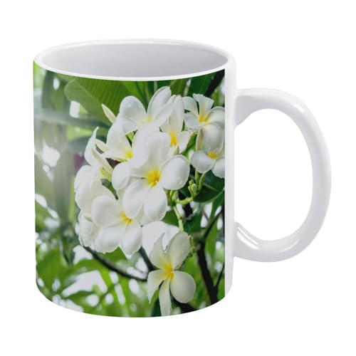 マグカップ おしゃれ 美しい花 緑葉 禅アート 木の枝 コーヒーカップ 陶器 丈夫 マグ カップ 食器 直径8.2×高さ9.6cm 330ml 軽い 気軽に使える コーヒーマグ インテリア アウトドア 綺麗 ジュース お茶 新生活 雑貨 台所 飲食店 家庭