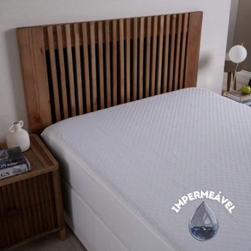 Capa De Colchão Impermeável Matelado Casal Padrão Branco
