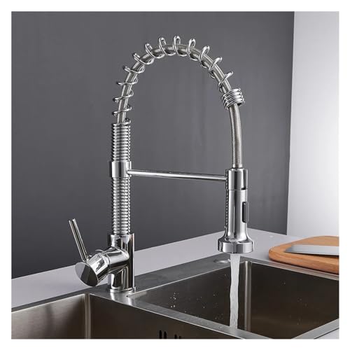 Grifo de lavabo anti salpicaduras con doble caño giratorio para regular temperatura 3