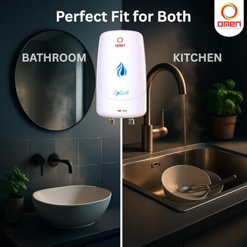 Image of Omen Changing Lives Splash 3 L Instant Water Heater | 3000 W Fast Heating | Gas Geyser with Advanced Safety Features | Rust-Resistant SS Tank | Ideal for Kitchen & Bathroom