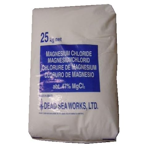 DEAD SEA SALTS - MgCl2 Magnesium Chloride Hexahydrate Flake - 47% Magnesium - for Foot Soak, Bath Salts, Floatation Tanks 25kg bag Cover