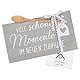 ZJKUBOIS Geschenk zum Einzug - Viele Schöne Momente im Neuen Zuhause Geschirrtuch, Kochlöffel aus Holz und Karte, Einzugsgeschenke Wohnung Haus