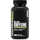 NutraBio 100% Pure Caffeine 200 mg - 150 Vegetable Capsules